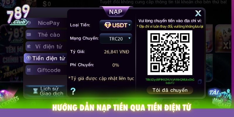 Hướng dẫn nạp tiền qua tiền điện tử